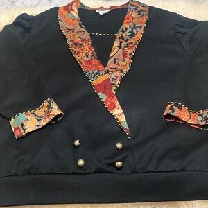 Black with tapestry print size 4X
